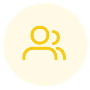 Gelbes Gruppen-Symbol auf hellgelbem Hintergrund